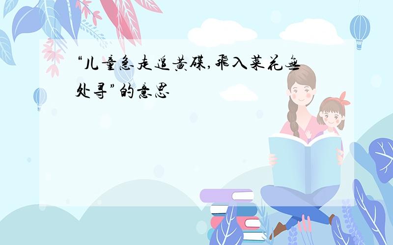 “儿童急走追黄碟,飞入菜花无处寻”的意思