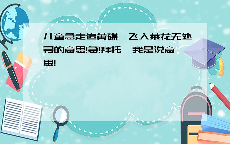 儿童急走追黄碟,飞入菜花无处寻的意思!急!拜托,我是说意思!