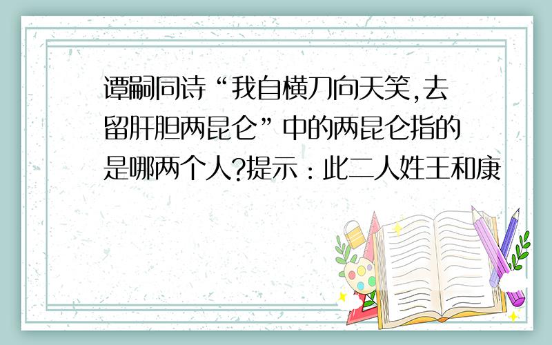 谭嗣同诗“我自横刀向天笑,去留肝胆两昆仑”中的两昆仑指的是哪两个人?提示：此二人姓王和康