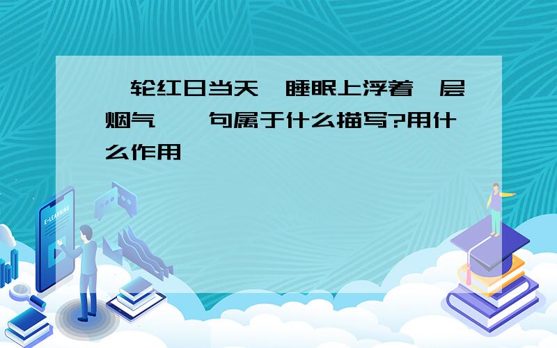 一轮红日当天,睡眠上浮着一层烟气,一句属于什么描写?用什么作用