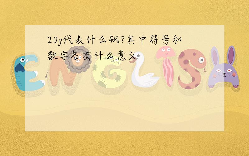 20g代表什么钢?其中符号和数字各有什么意义