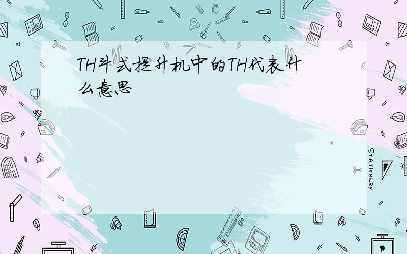 TH斗式提升机中的TH代表什么意思