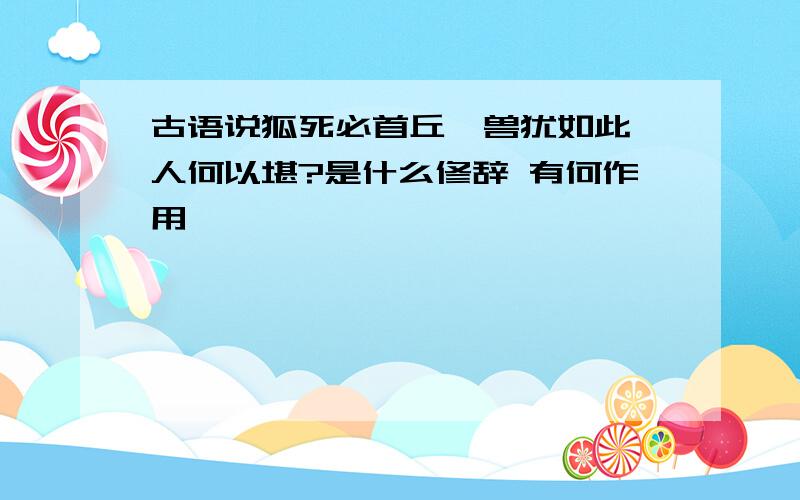 古语说狐死必首丘,兽犹如此,人何以堪?是什么修辞 有何作用