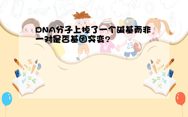 DNA分子上掉了一个碱基而非一对是否基因突变?