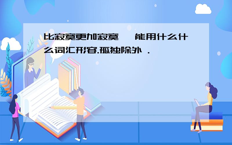 比寂寞更加寂寞 ,能用什么什么词汇形容.孤独除外 .