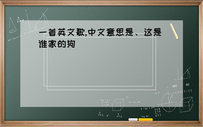 一首英文歌,中文意思是、这是谁家的狗