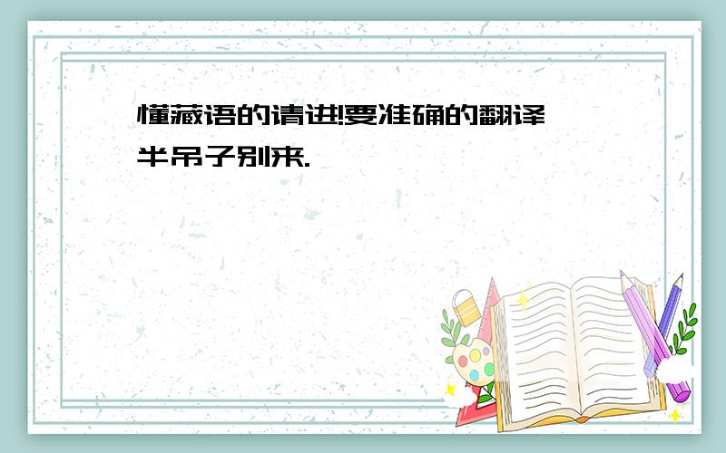 懂藏语的请进!要准确的翻译,半吊子别来.