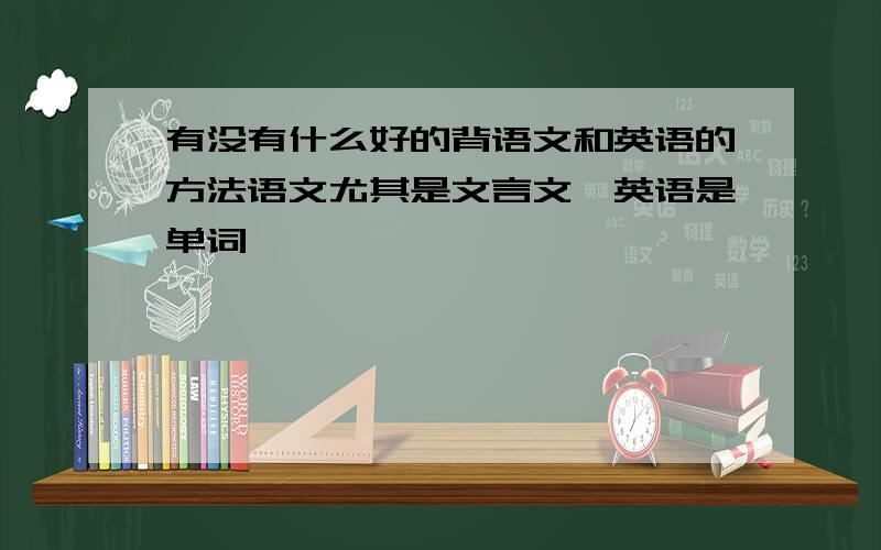 有没有什么好的背语文和英语的方法语文尤其是文言文,英语是单词