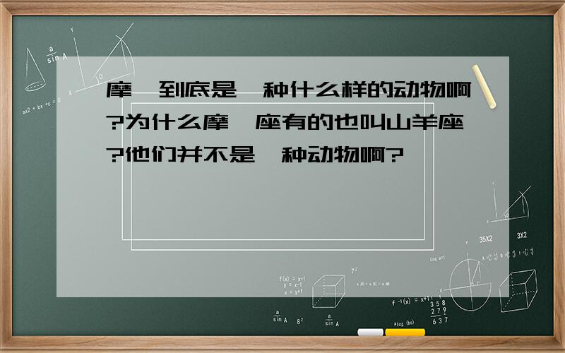 摩羯到底是一种什么样的动物啊?为什么摩羯座有的也叫山羊座?他们并不是一种动物啊?