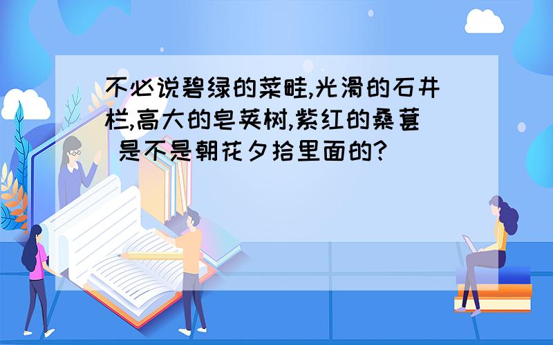 不必说碧绿的菜畦,光滑的石井栏,高大的皂荚树,紫红的桑葚 是不是朝花夕拾里面的?