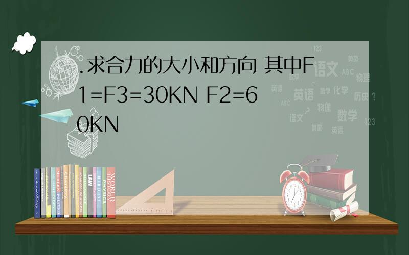 .求合力的大小和方向 其中F1=F3=30KN F2=60KN