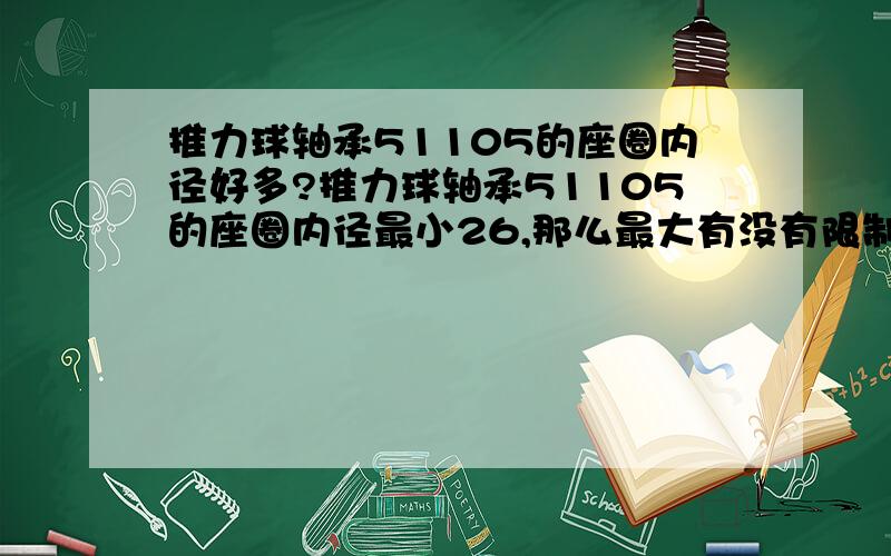 推力球轴承51105的座圈内径好多?推力球轴承51105的座圈内径最小26,那么最大有没有限制?HRB的51105座圈内径又是多少呢?