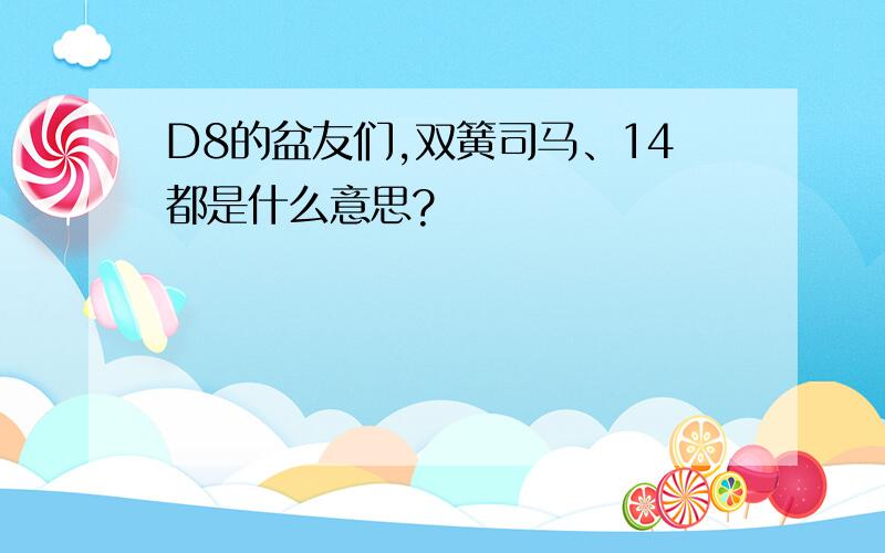 D8的盆友们,双簧司马、14都是什么意思?