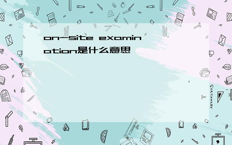 on-site examination是什么意思