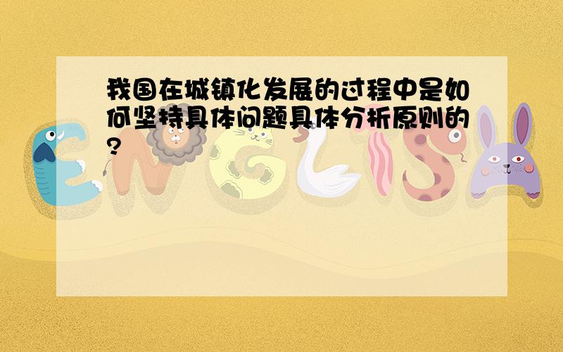 我国在城镇化发展的过程中是如何坚持具体问题具体分析原则的?