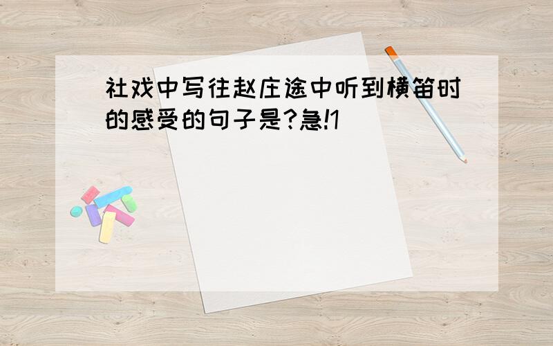 社戏中写往赵庄途中听到横笛时的感受的句子是?急!1