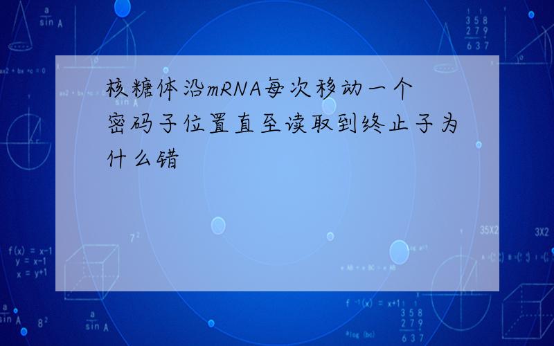 核糖体沿mRNA每次移动一个密码子位置直至读取到终止子为什么错