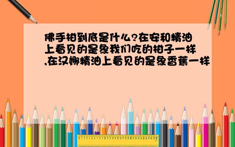 佛手柑到底是什么?在安和精油上看见的是象我们吃的柑子一样,在汉娜精油上看见的是象香蕉一样