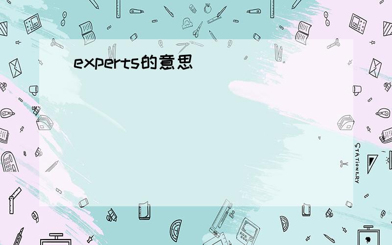 experts的意思