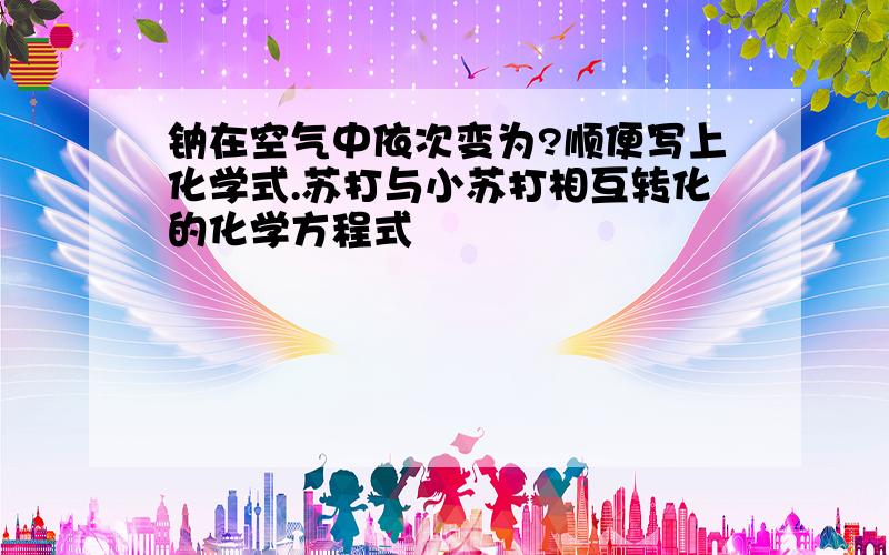 钠在空气中依次变为?顺便写上化学式.苏打与小苏打相互转化的化学方程式