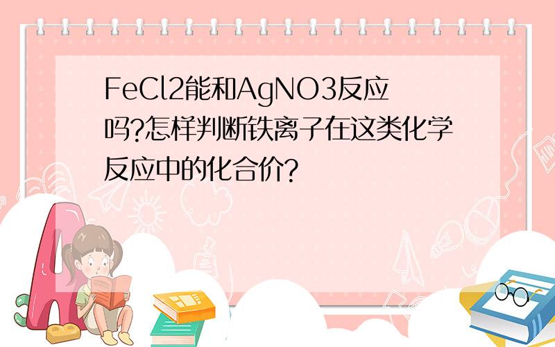 FeCl2能和AgNO3反应吗?怎样判断铁离子在这类化学反应中的化合价?