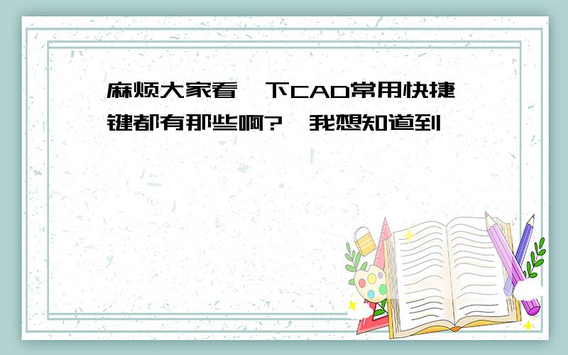 麻烦大家看一下CAD常用快捷键都有那些啊?　我想知道到,