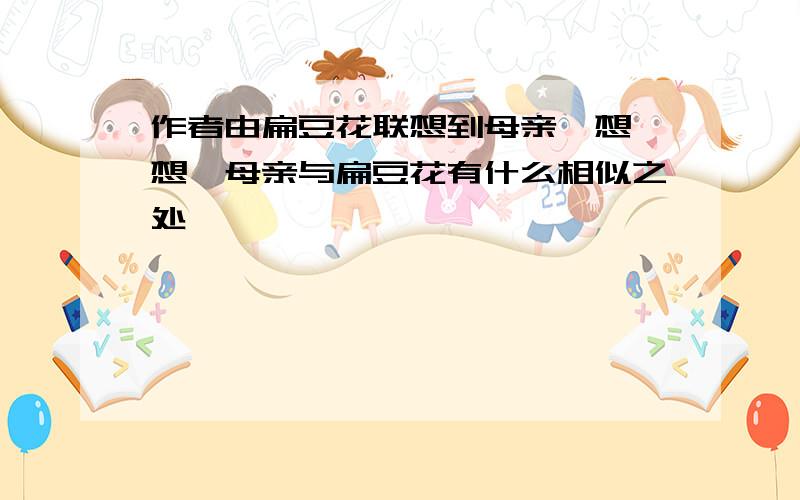 作者由扁豆花联想到母亲,想一想,母亲与扁豆花有什么相似之处