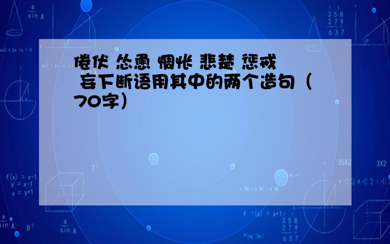 倦伏 怂恿 惆怅 悲楚 惩戒 妄下断语用其中的两个造句（70字）