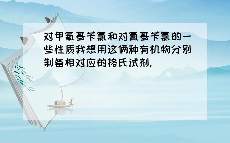 对甲氧基苄氯和对氰基苄氯的一些性质我想用这俩种有机物分别制备相对应的格氏试剂,