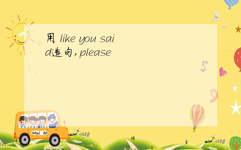 用 like you said造句,please