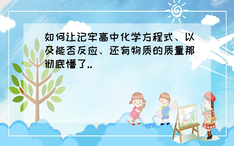 如何让记牢高中化学方程式、以及能否反应、还有物质的质量那彻底懵了..