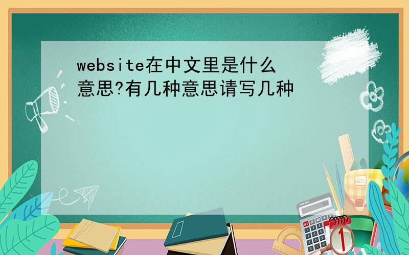 website在中文里是什么意思?有几种意思请写几种