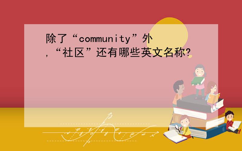 除了“community”外,“社区”还有哪些英文名称?