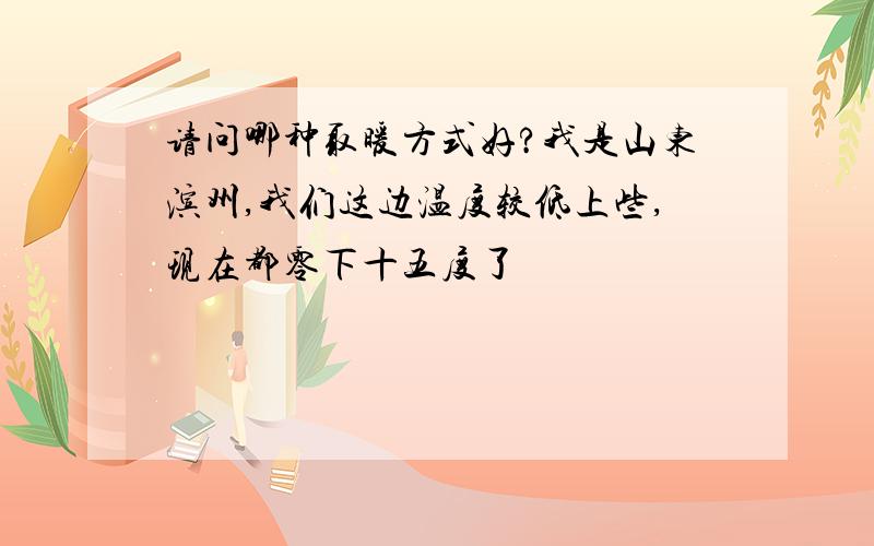 请问哪种取暖方式好?我是山东滨州,我们这边温度较低上些,现在都零下十五度了