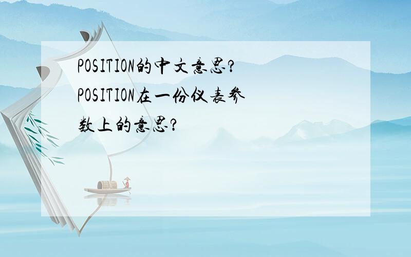 POSITION的中文意思?POSITION在一份仪表参数上的意思?