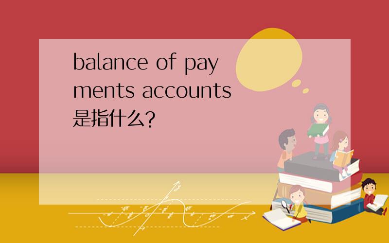 balance of payments accounts是指什么?