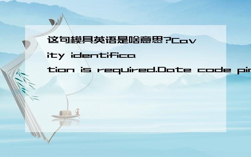 这句模具英语是啥意思?Cavity identification is required.Date code pins (year and quarter) when applicable.(A,D,G,K,and year for each cavity).