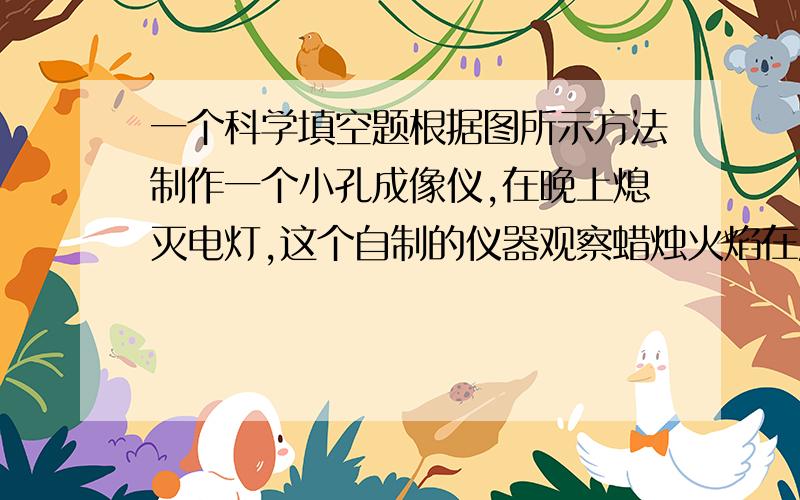 一个科学填空题根据图所示方法制作一个小孔成像仪,在晚上熄灭电灯,这个自制的仪器观察蜡烛火焰在屏上的成像情况.某同学用自制的小孔成像仪观察烛焰的成像情况.他提出了以下正确结论