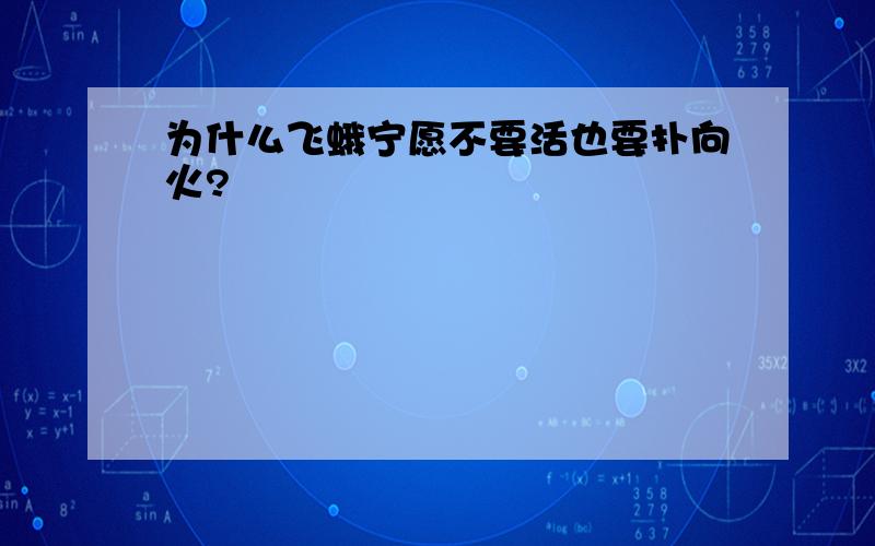 为什么飞蛾宁愿不要活也要扑向火?