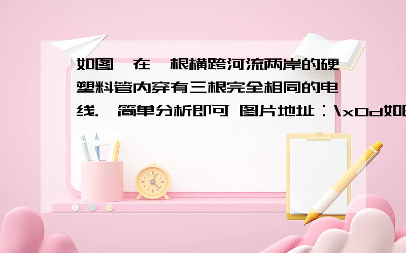 如图,在一根横跨河流两岸的硬塑料管内穿有三根完全相同的电线.【简单分析即可 图片地址：\x0d如图,在一根横跨河流两岸的硬塑料管内穿有三根完全相同的电线.为了辨别哪\x0d两个线头为同