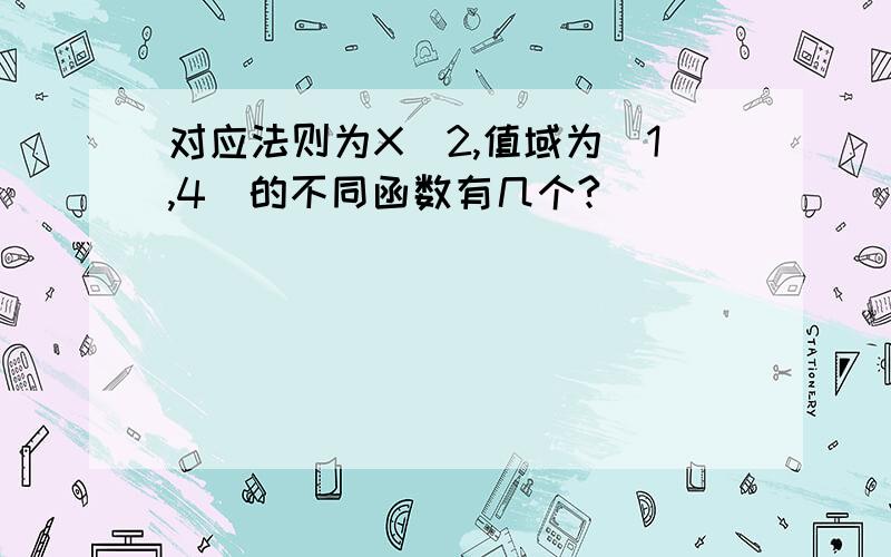 对应法则为X^2,值域为(1,4)的不同函数有几个?