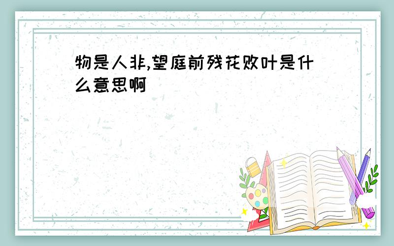 物是人非,望庭前残花败叶是什么意思啊