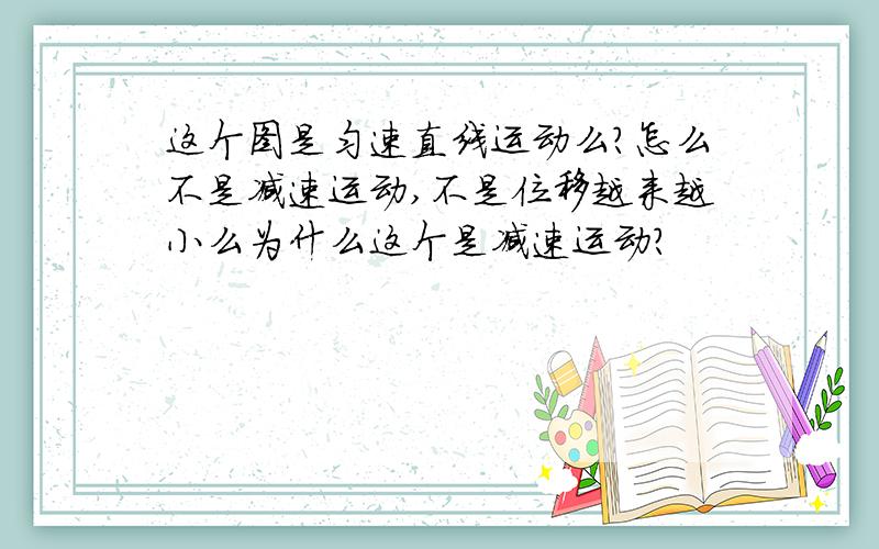 这个图是匀速直线运动么?怎么不是减速运动,不是位移越来越小么为什么这个是减速运动？