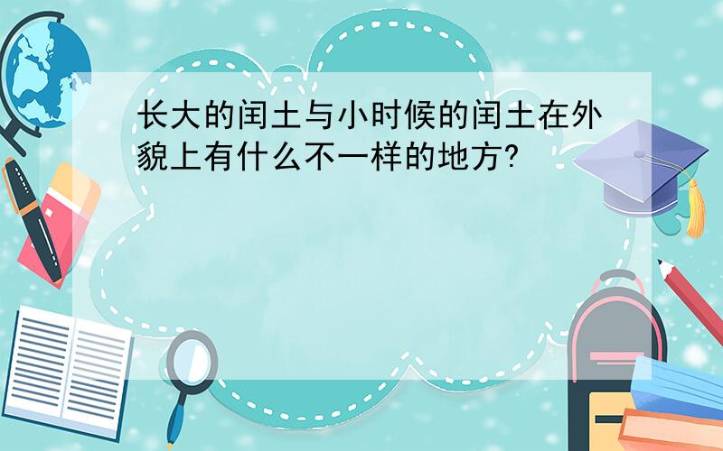 长大的闰土与小时候的闰土在外貌上有什么不一样的地方?