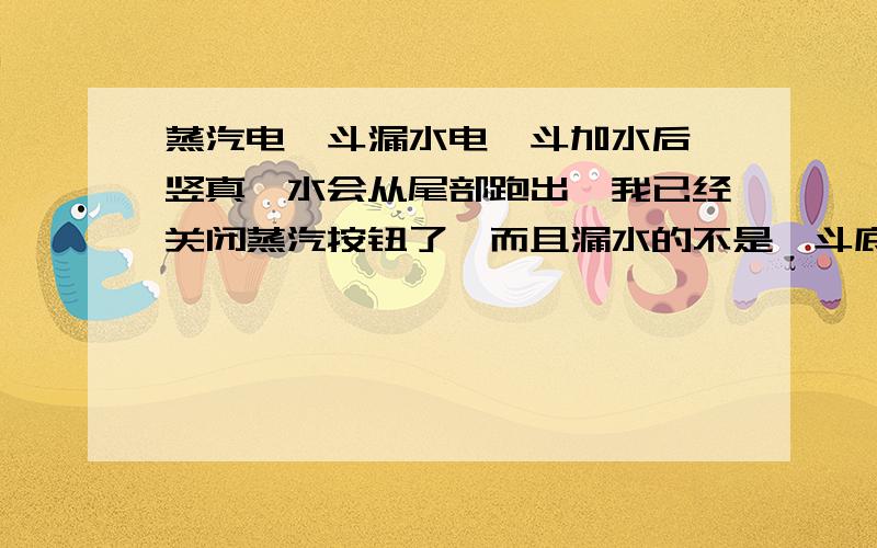 蒸汽电熨斗漏水电熨斗加水后,竖真,水会从尾部跑出,我已经关闭蒸汽按钮了,而且漏水的不是熨斗底部的洞洞.这样的情况不是正常现象吧?