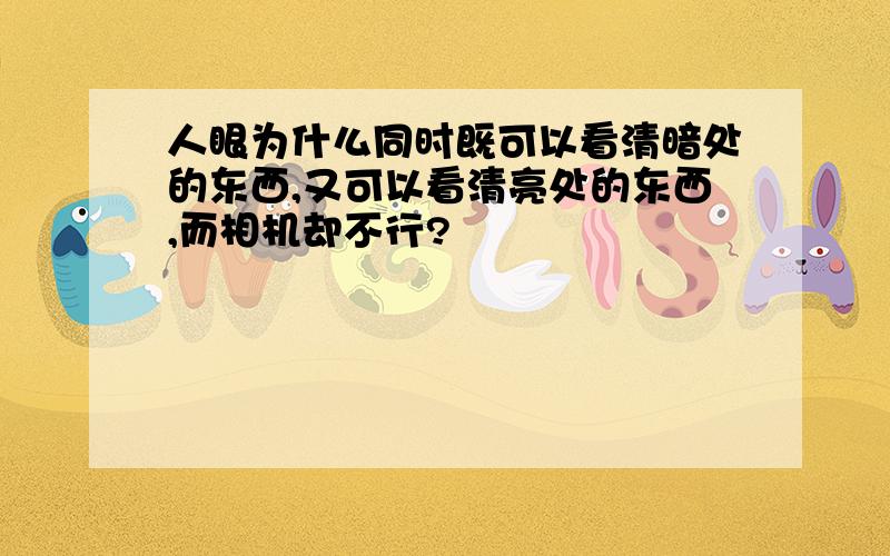 人眼为什么同时既可以看清暗处的东西,又可以看清亮处的东西,而相机却不行?