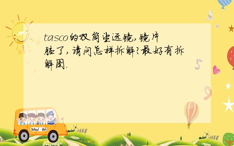 tasco的双筒望远镜,镜片脏了,请问怎样拆解?最好有拆解图.