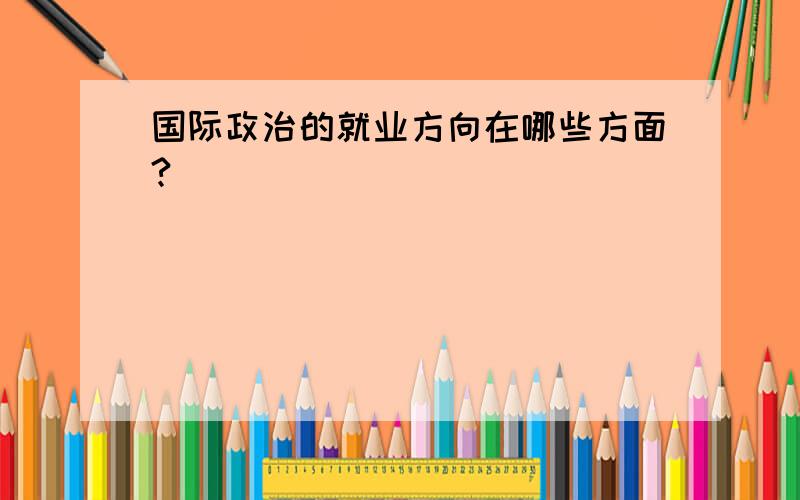 国际政治的就业方向在哪些方面?