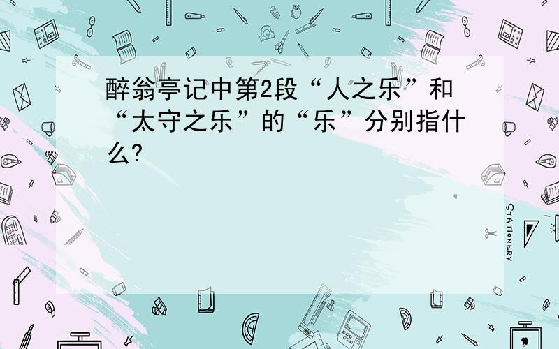 醉翁亭记中第2段“人之乐”和“太守之乐”的“乐”分别指什么?