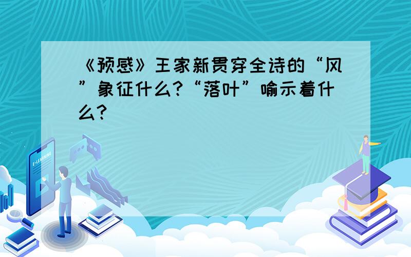 《预感》王家新贯穿全诗的“风”象征什么?“落叶”喻示着什么?